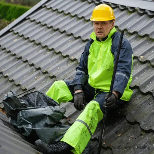 A professional gutter cleaner in Nashville, TN, equipped with tools for expert gutter cleaning. Affordable and reliable services from the top gutter cleaning company in Nashville.